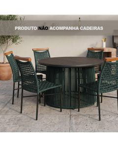 Mesa Elegante para Area Gourmet com Estrutura em Aluminio Verde Musgo Anne