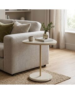 Mesa de Apoio Alta Design Moderno para Sala com Estrutura Resistente Off White Bel