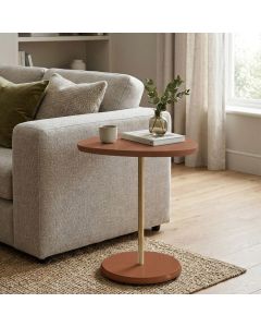 Mesa de Apoio Alta Design Moderno para Sala com Estrutura Resistente Terracota Bel