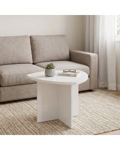 Mesa Lateral Design Moderno para Sala com Estrutura Resistente Branca Delta