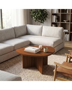 Mesa de Centro Design Moderno para Sala com Estrutura Resistente Cedro Artely Delta