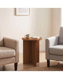 Mesa de Apoio Design Moderno para Sala com Estrutura Resistente Cedro Artely Delta