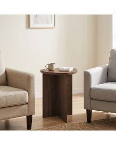 Mesa de Apoio Elegante para Sala de Estar com Estilo Contemporaneo Marrom Delta