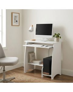 Mesa para Computador Elegante para Estudo e Trabalho com Estilo Contemporaneo Branco Pixel