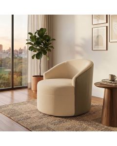 Poltrona Moderna Conforto e Sofisticacao Bege Leticia