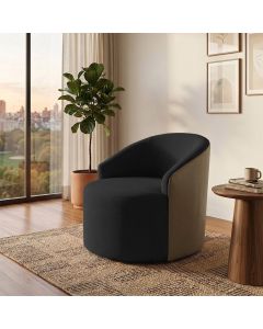 Poltrona Design Moderno Confortavel para Sala e Quarto Preta Leticia