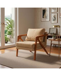 Poltrona Elegante Conforto Premium para Ambientes Modernos Bege Mona